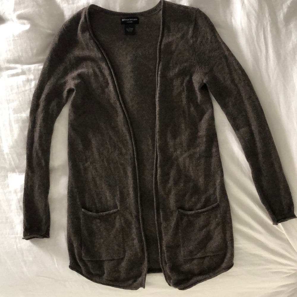 Long Cashmere Open cardigan